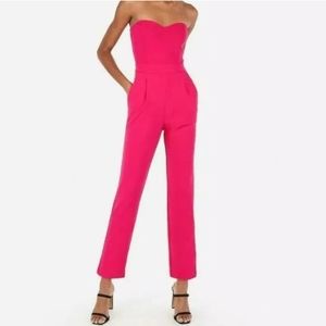 Bright pink sleeveless jumpsuit